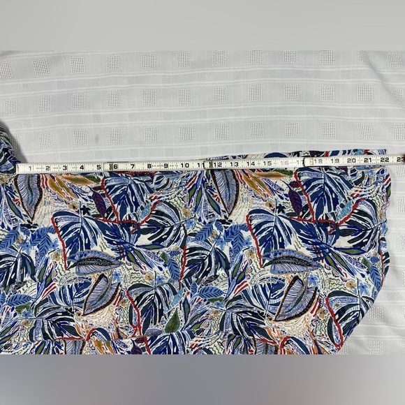 C&C California Linen Wide Leg Crop Pants Tropical Leaf Print Size L - Picture 9 of 12